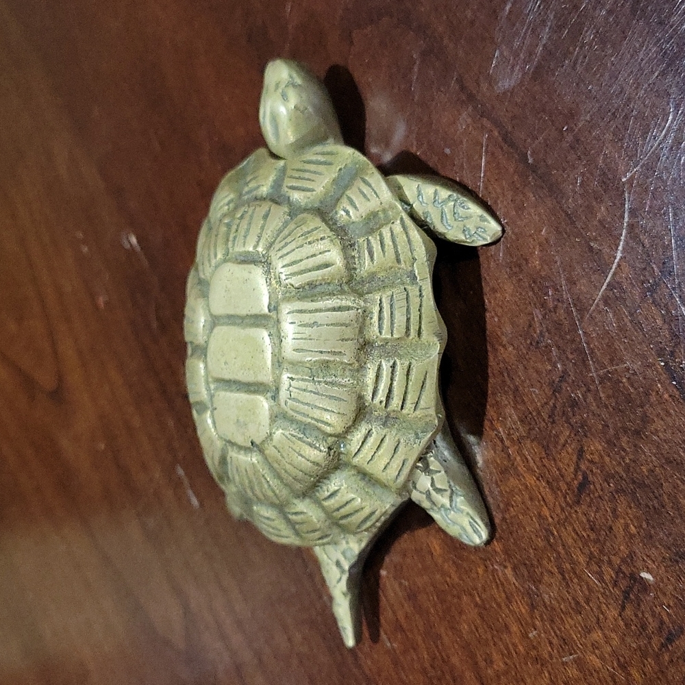 Vintage Brass Sea Turtle ashtray